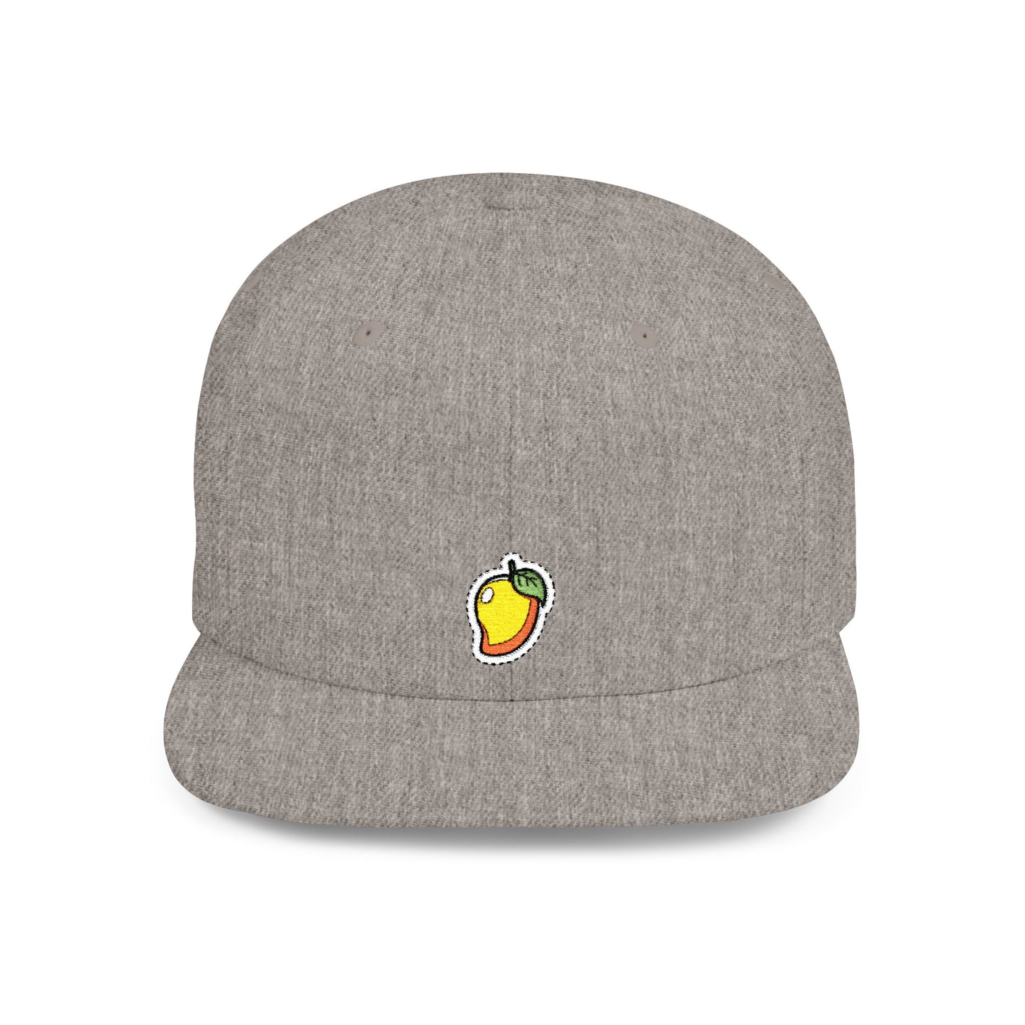 Icons Embroidered Mango Flat Bill Snapback – Lightweight, Custom Fit, Premium Quality