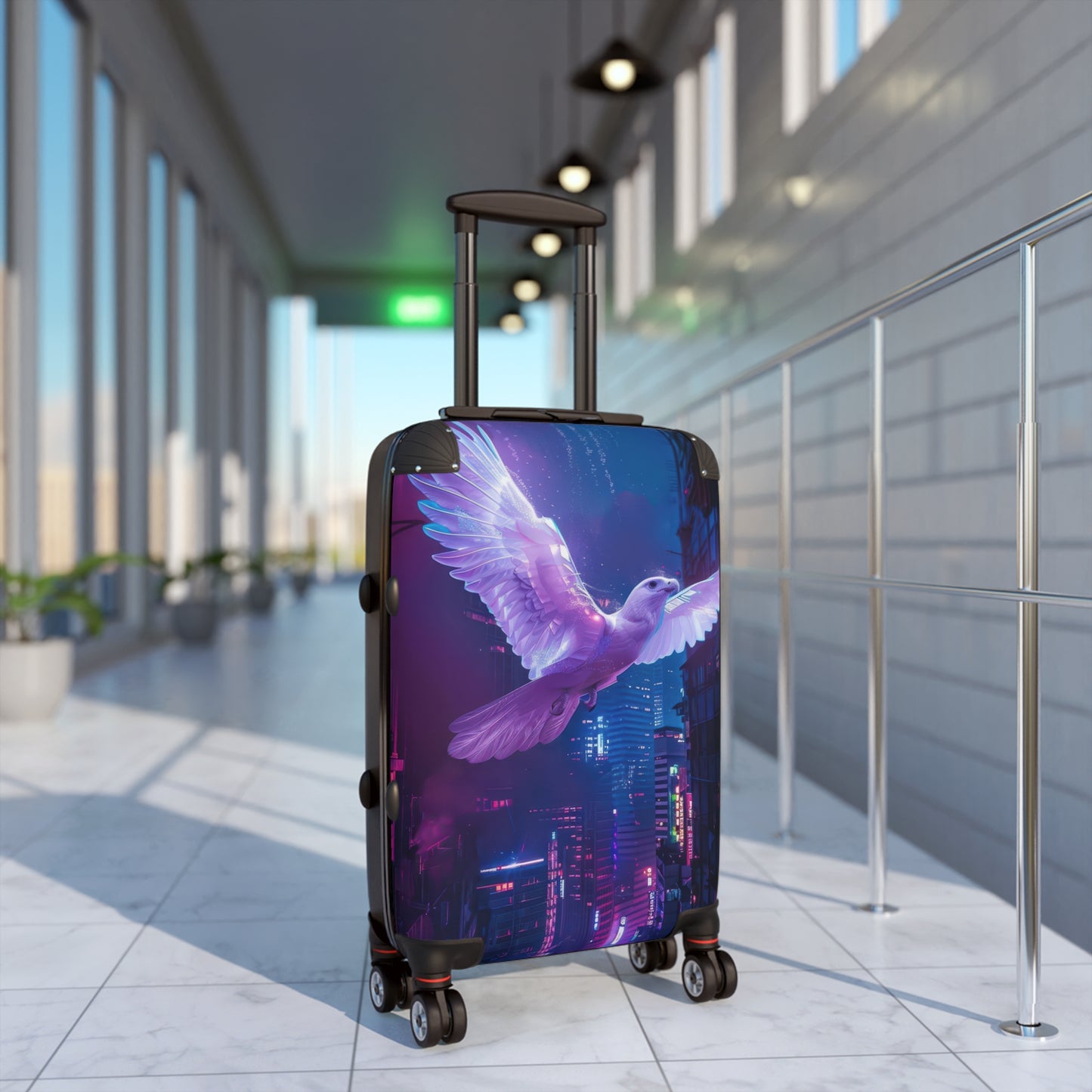 Animals Bird Glowing Purple Art Carry-On Suitcase - Stylish Luggage for Travelers