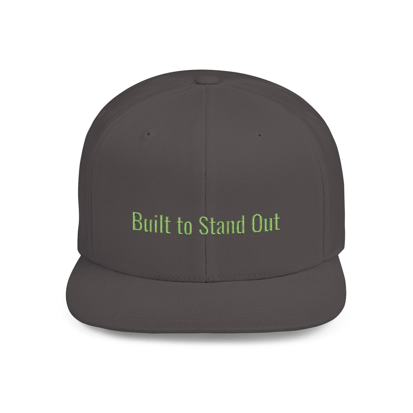 Text Build To Stand Out Flat Bill Snapback – Lightweight, Custom Fit, Premium Quality