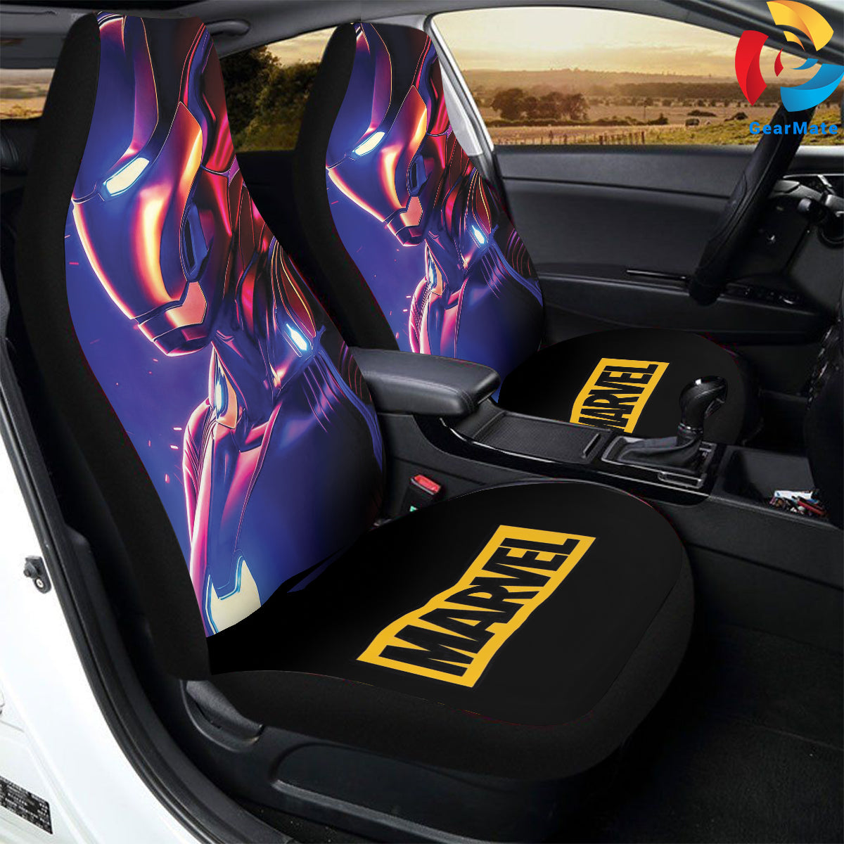 Marvel Iron Man Car Seat Covers – High Quality Graphic and Polar Fleece Protector Set
