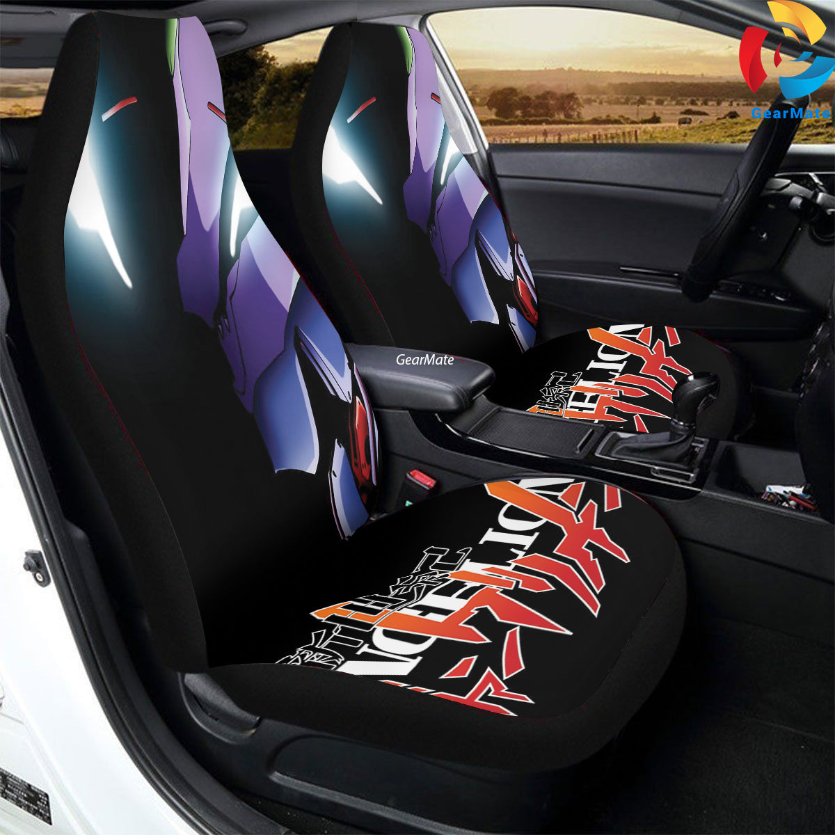 Genesis Evangelion Action Car Seat Covers – High Quality Graphic and Polar Fleece Protector Set