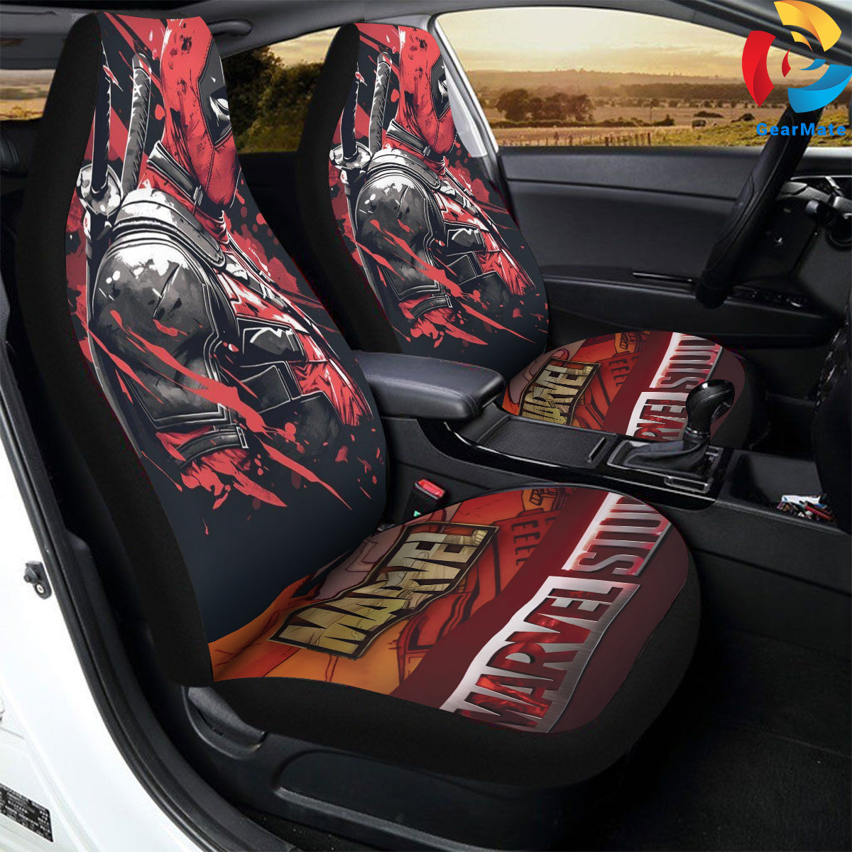 Marvel Deadpool Fans Car Seat Covers – High Quality Graphic and Polar Fleece Protector Set