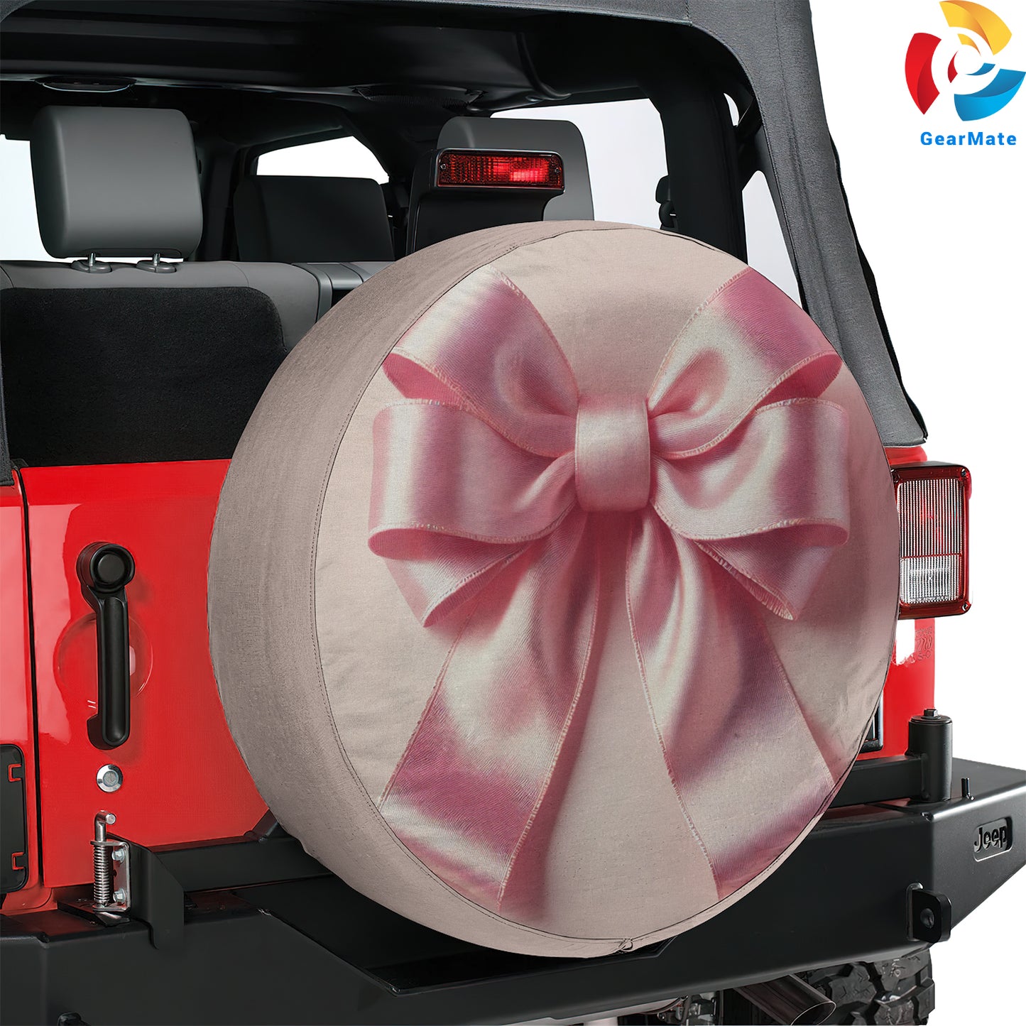 Pink Coquette Bow Spare Tire Cover – Premium Waterproof UV Resistant Protector