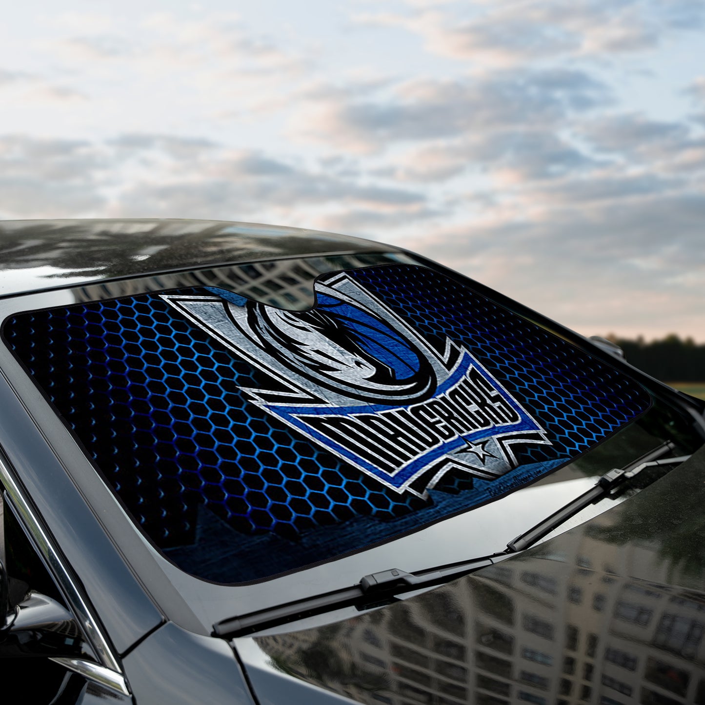 Basketball Dallas Maverick Hive Reflective Car Sunshade – Premium Heat & UV Protection, Universal Fit