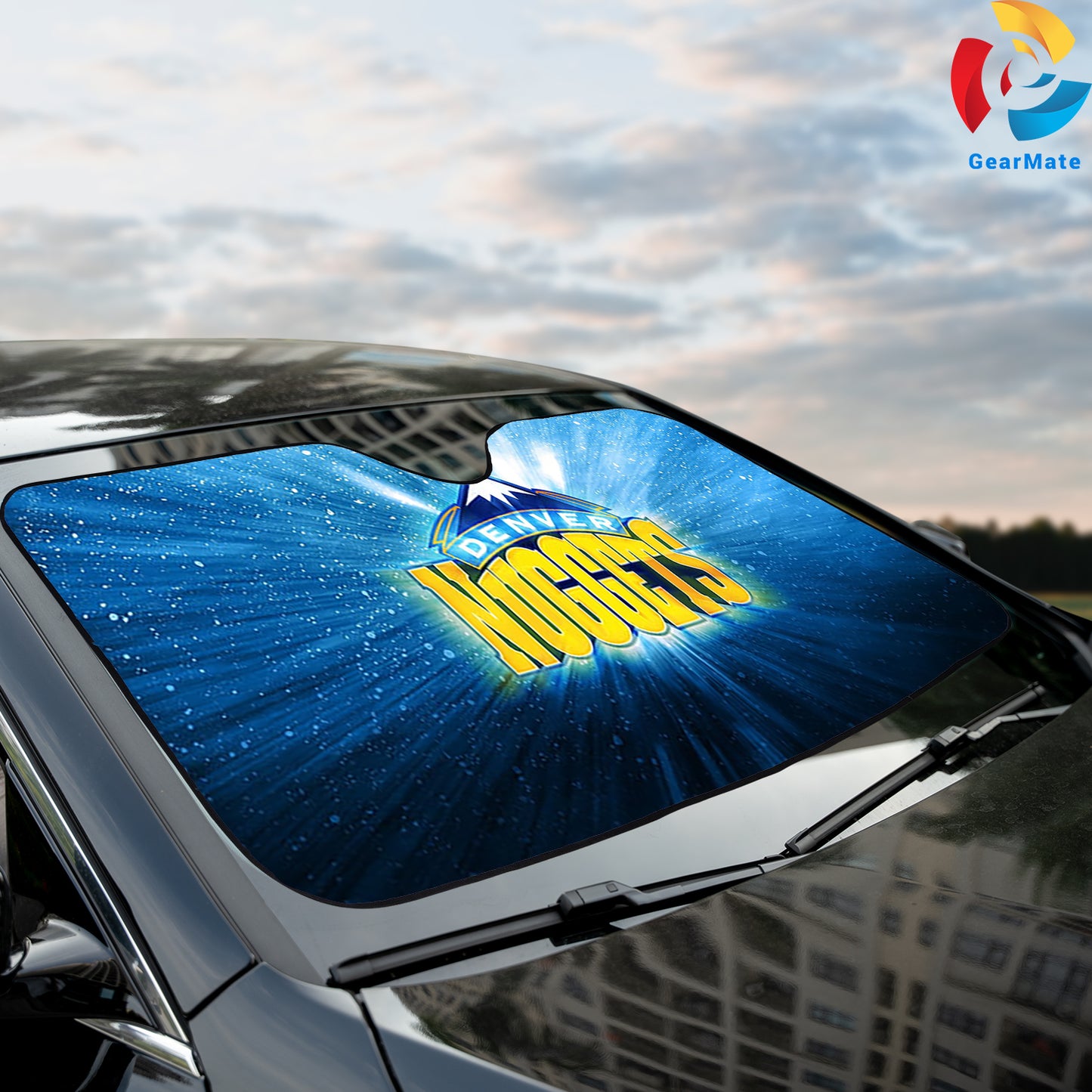 Basketball Blue Denver Nuggets Team Logo Reflective Car Sunshade – Premium Heat & UV Protection, Universal Fit