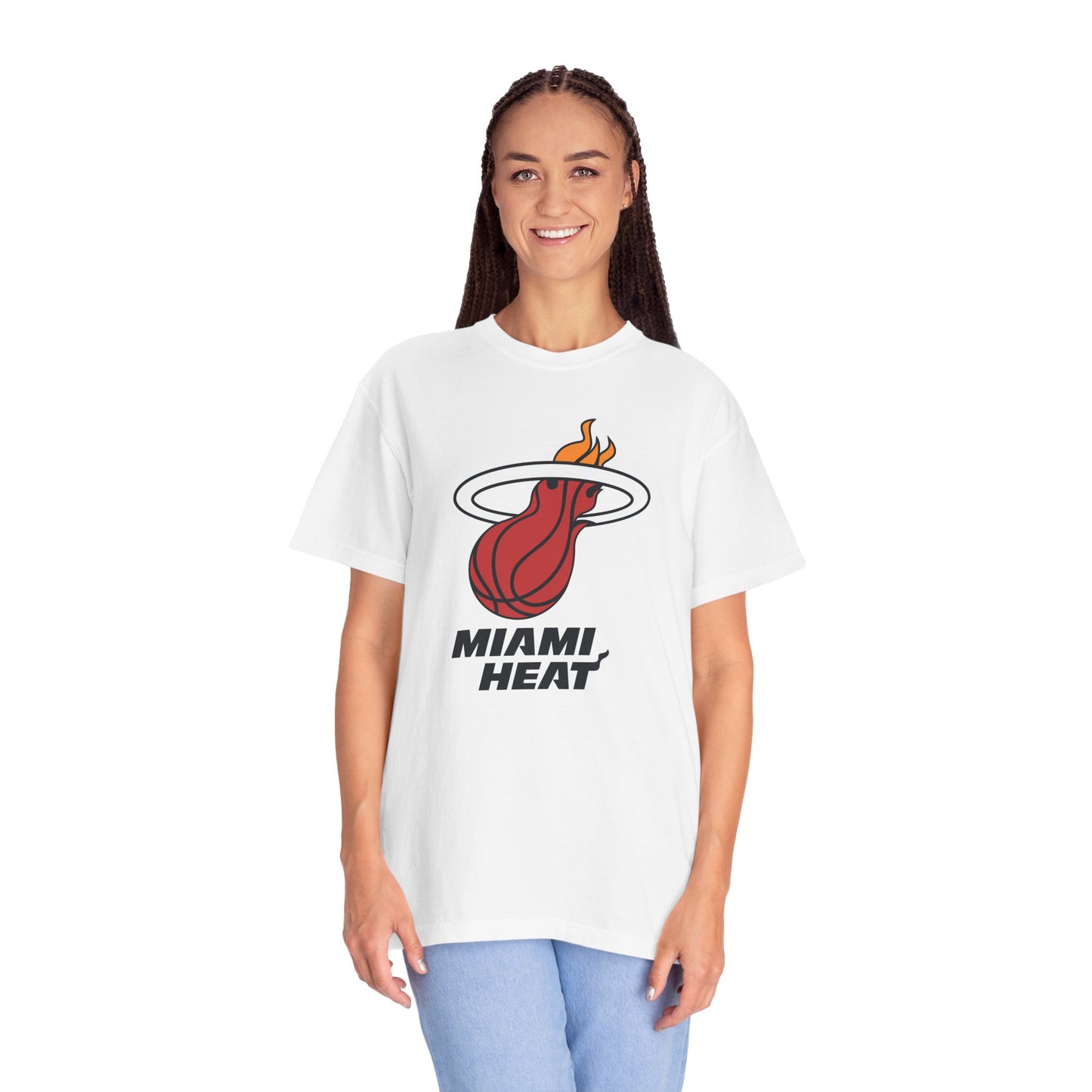 Miami Heat Street Ball Style Garment-Dyed T-Shirt – Premium Cotton Tee for Customization
