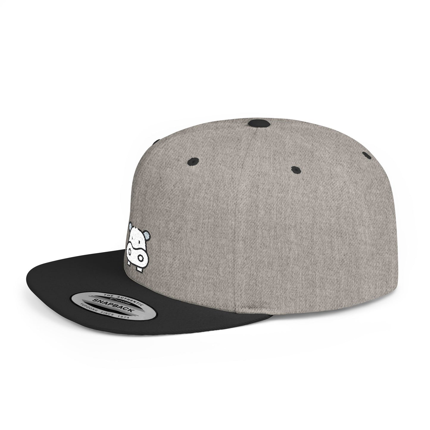 Icons Embroidered Hippopotamus Flat Bill Snapback – Lightweight, Custom Fit, Premium Quality