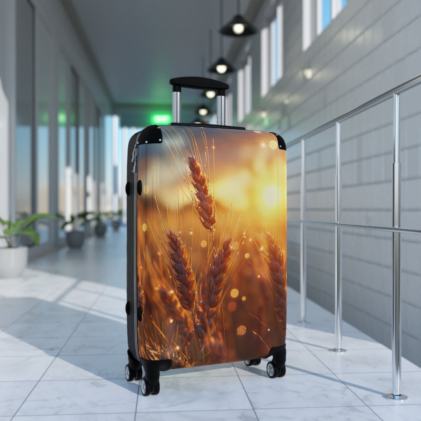 Nature Wheat Golden Art Carry-On Suitcase - Stylish Luggage for Travelers