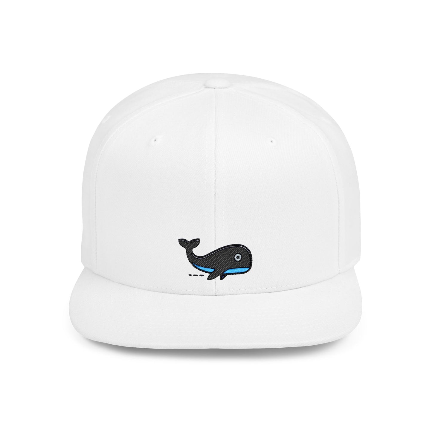 Icons Embroidered Whale Flat Bill Snapback – Lightweight, Custom Fit, Premium Quality