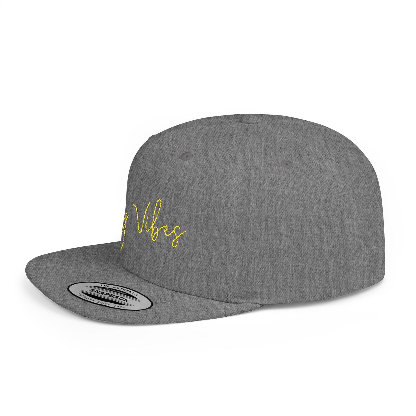 Text Easy Vibes Flat Bill Snapback – Lightweight, Custom Fit, Premium Quality