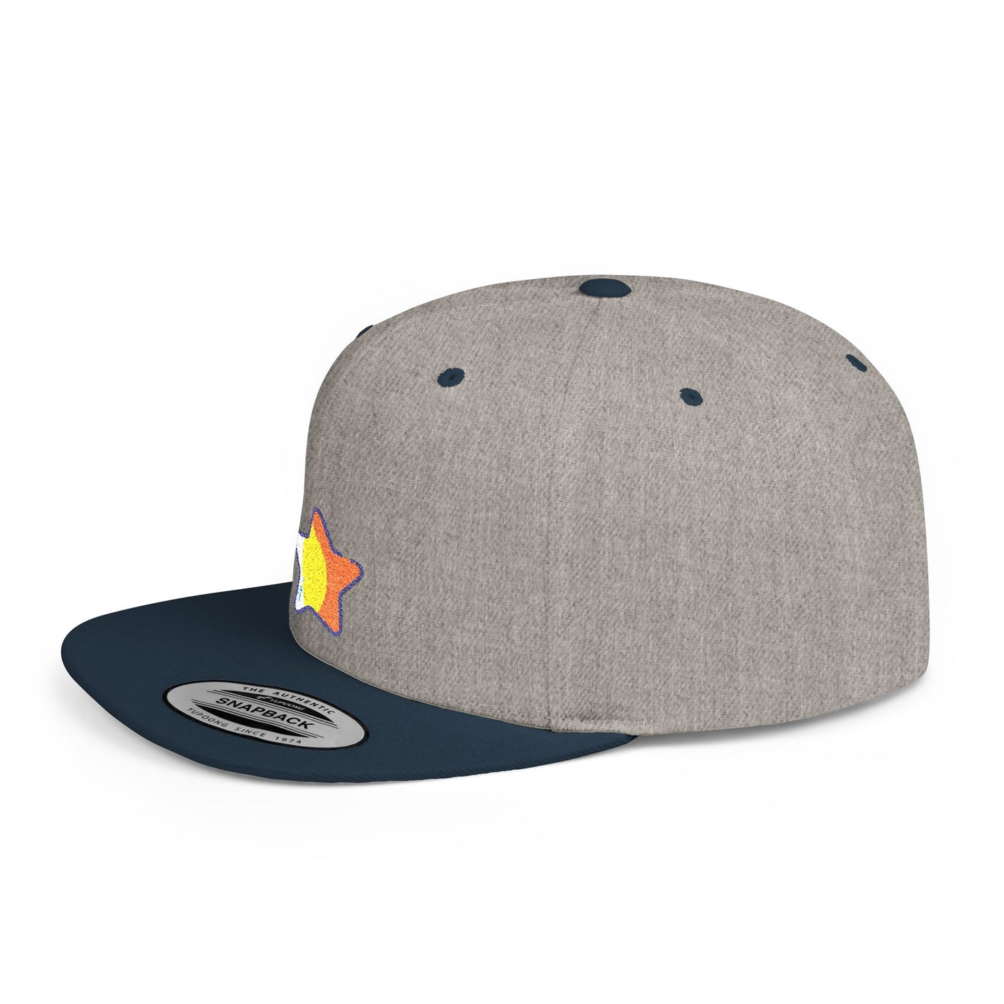 Icons Embroidered Star Yellow Flat Bill Snapback – Lightweight, Custom Fit, Premium Quality