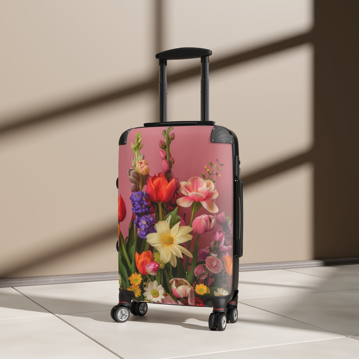 Nature Flowers Floral Vibrant Bouquet Art Carry-On Suitcase - Stylish Luggage for Travelers