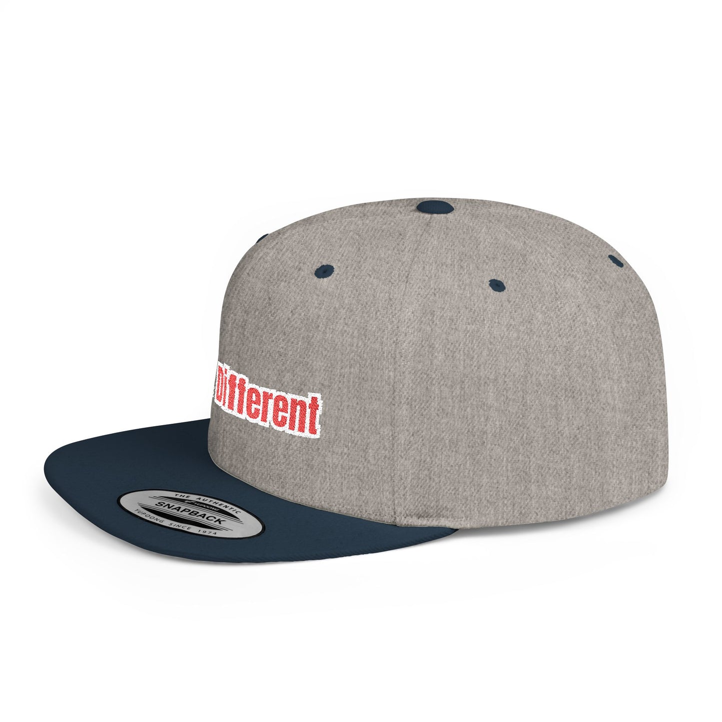Text Built Different Flat Bill Snapback – Lightweight, Custom Fit, Premium Quality