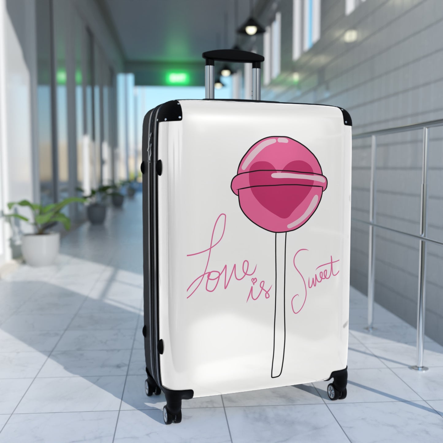Love Lollipop Pink Art Carry-On Suitcase - Stylish Luggage for Travelers