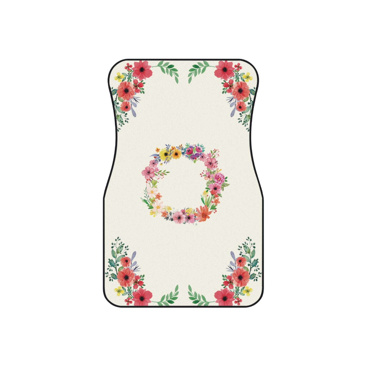 Flowers Fresh Car Floor Mats – 2-Piece Front Set, Durable & Stylish, Universal Fit
