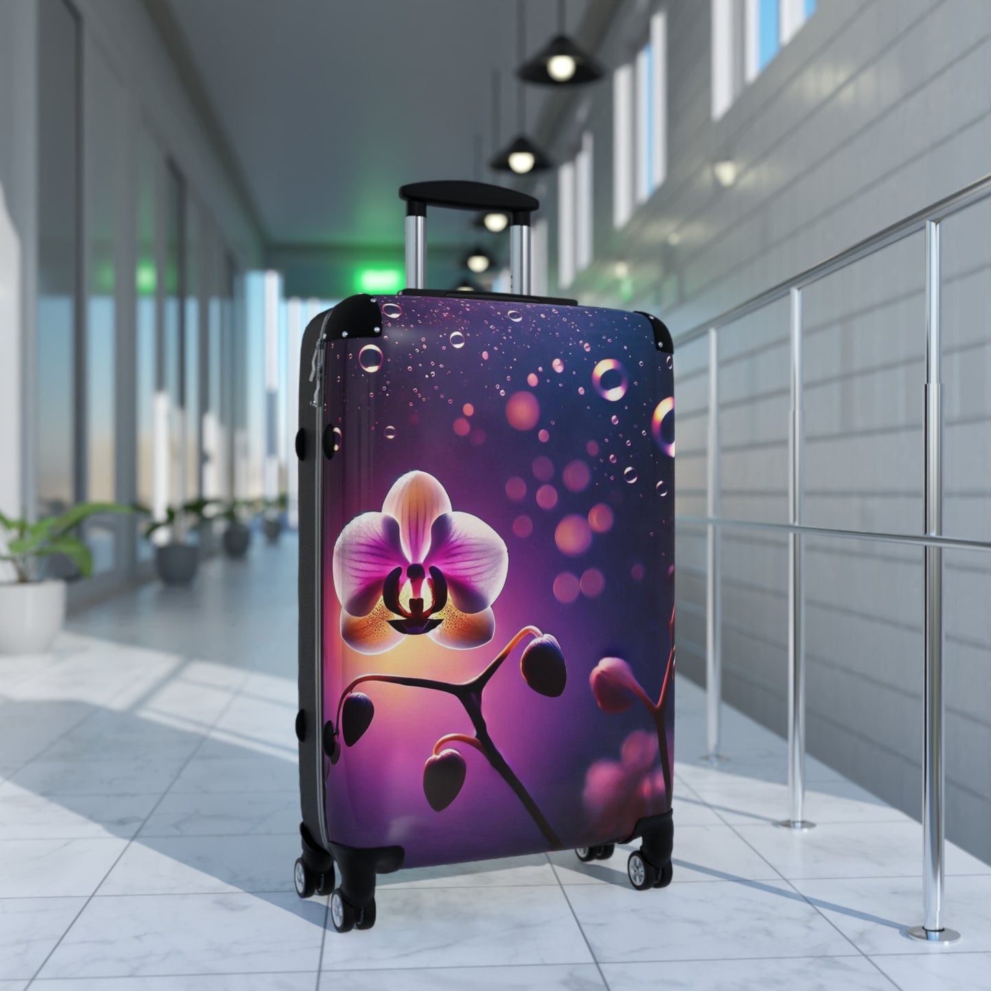 Nature Flowers Floral Purple Blooming Art Carry-On Suitcase - Stylish Luggage for Travelers