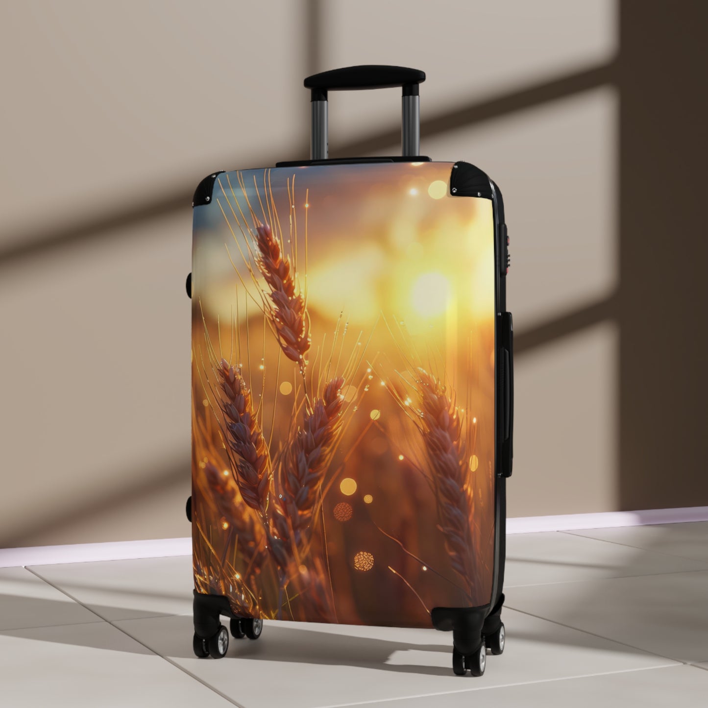 Nature Wheat Golden Art Carry-On Suitcase - Stylish Luggage for Travelers