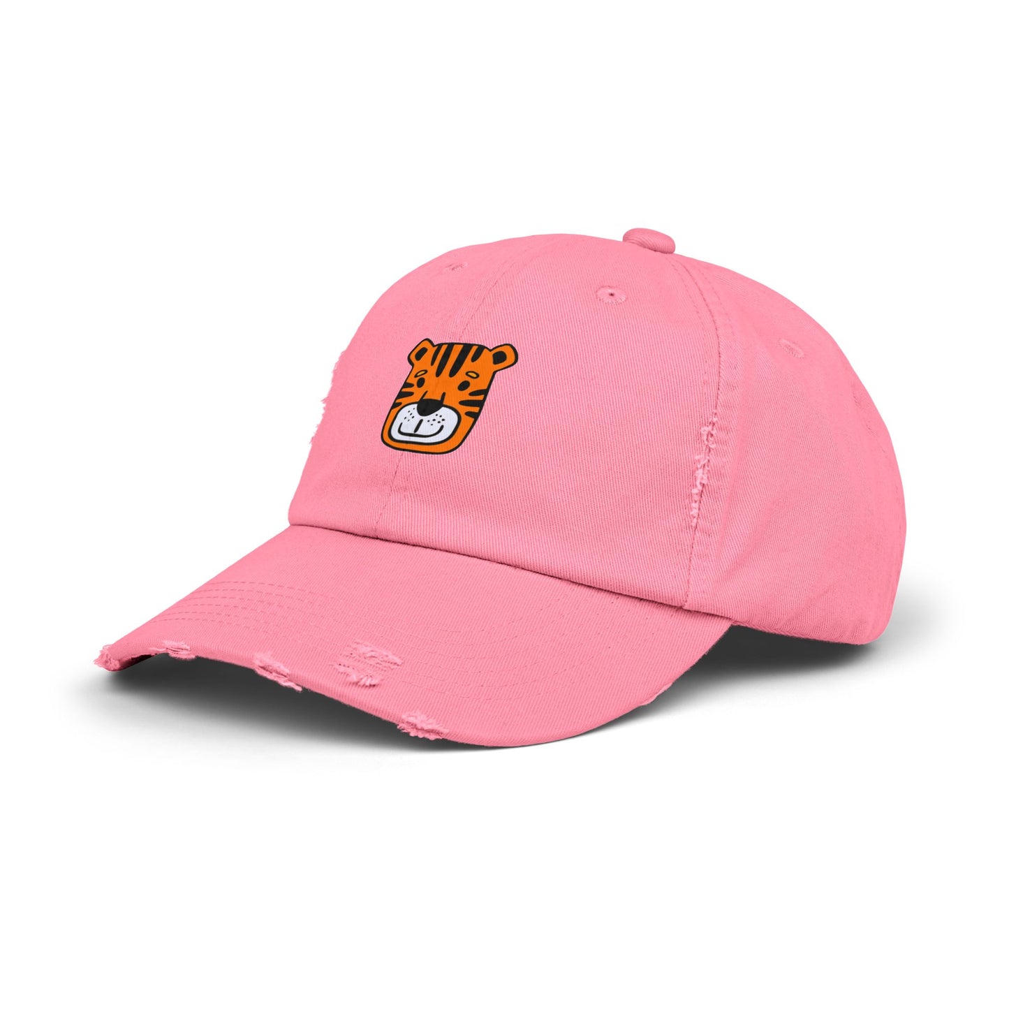 Tiger Orange Vintage Distressed Dad Hat Unisex Adjustable Cotton Twill Baseball Cap for Casual Everyday Wear