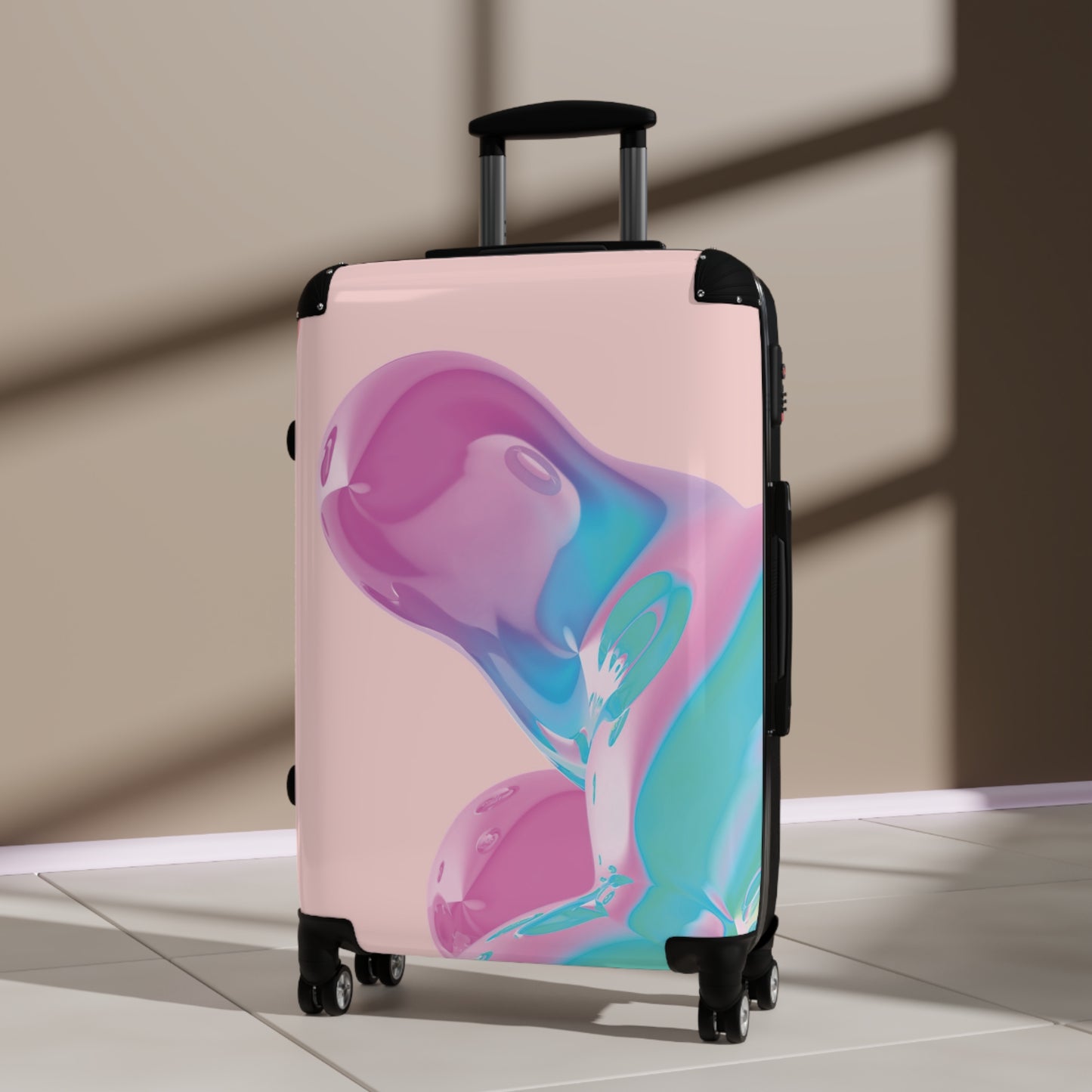 Abstract Colorful Bubbles Carry-On Suitcase - Stylish Luggage for Travelers