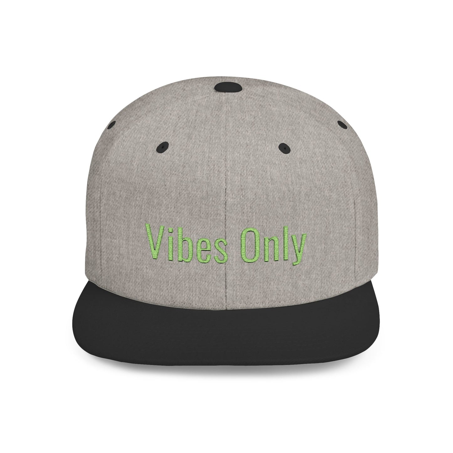 Text Vibes Only Flat Bill Snapback – Lightweight, Custom Fit, Premium Quality