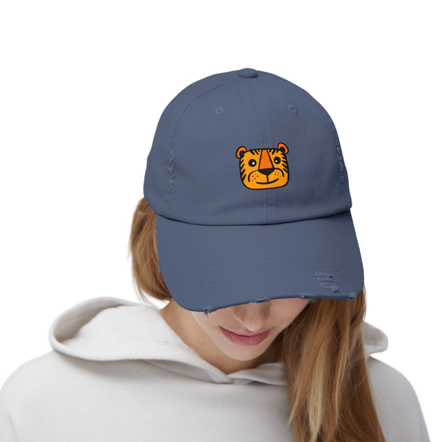Tiger Vintage Distressed Dad Hat Unisex Adjustable Cotton Twill Baseball Cap for Casual Everyday Wear