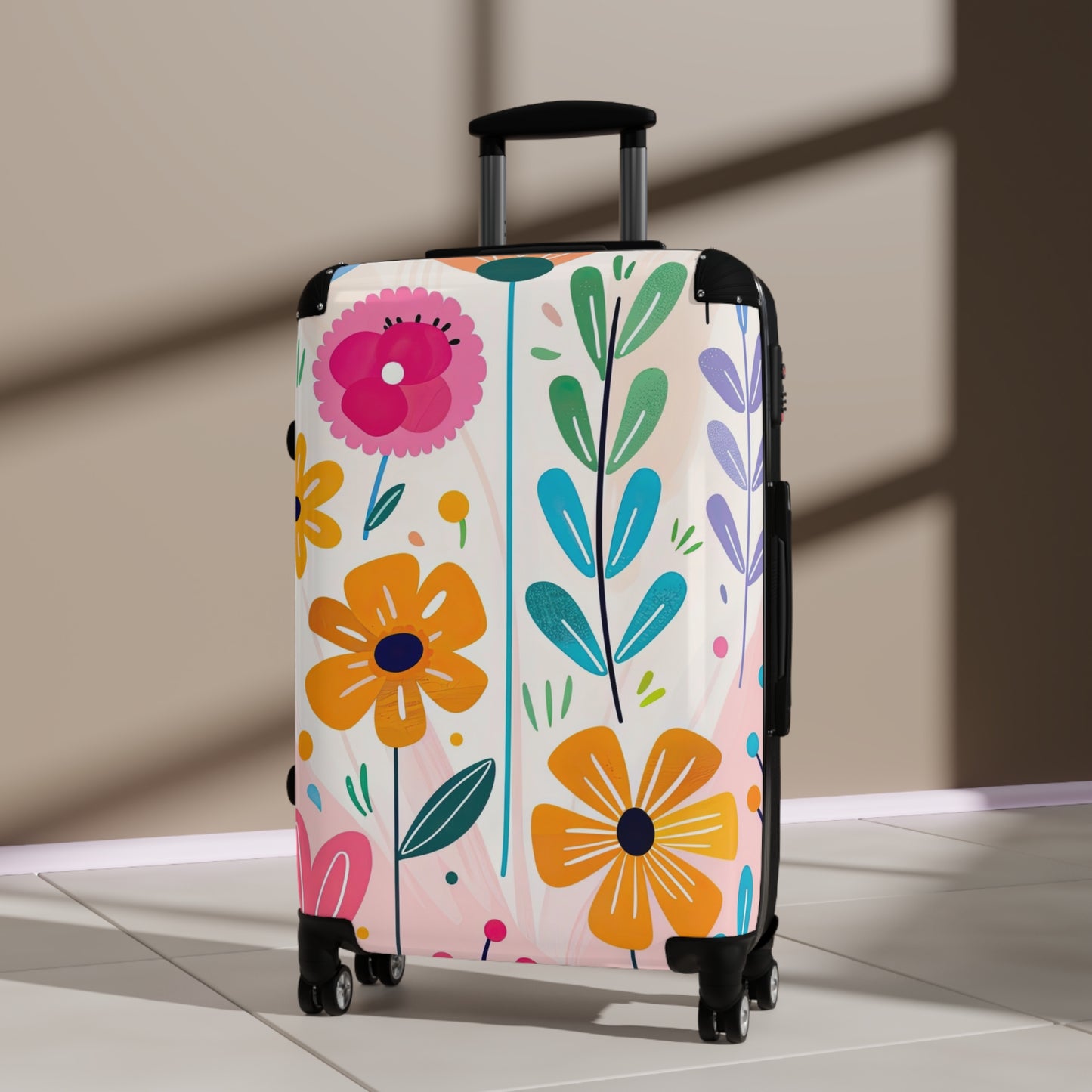 Nature Flowers Floral Colorful Pattern Art Carry-On Suitcase - Stylish Luggage for Travelers