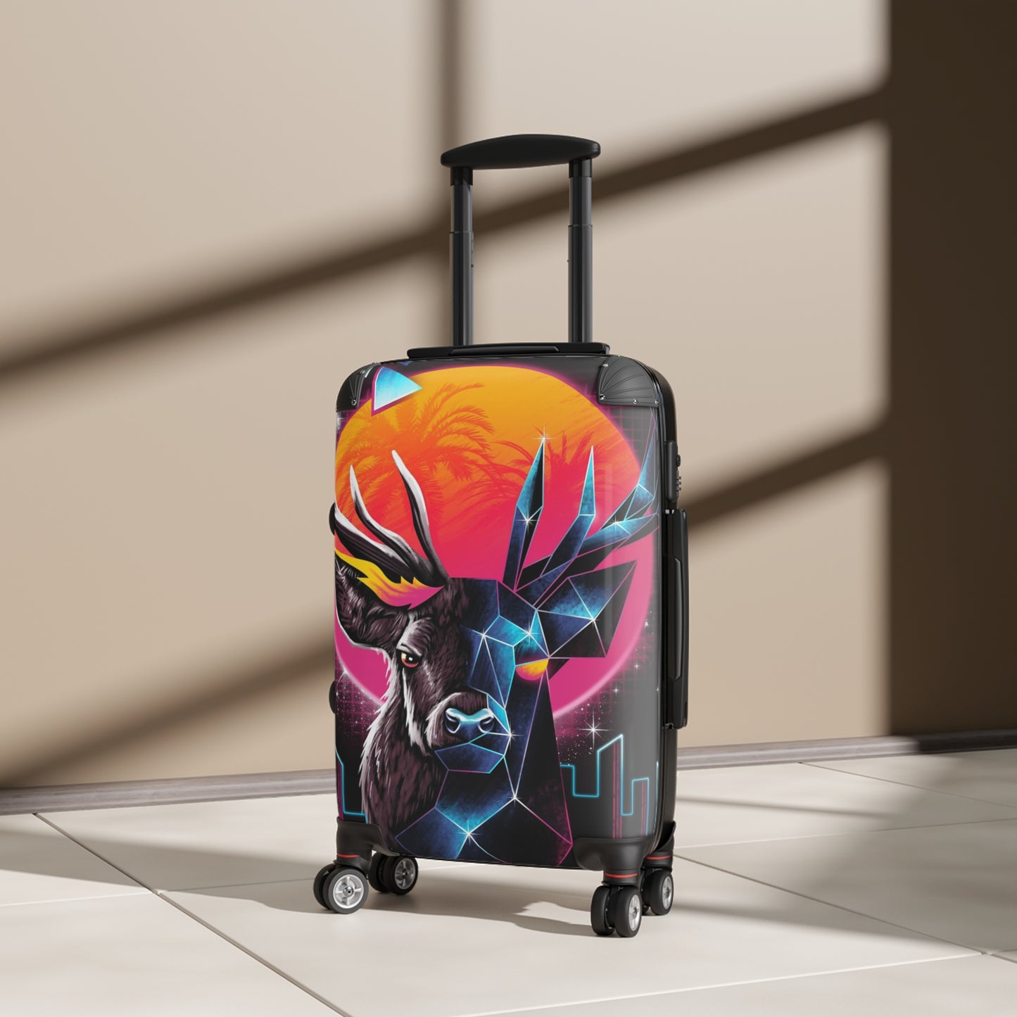 Abstract Deer Digital Art Carry-On Suitcase - Stylish Luggage for Travelers