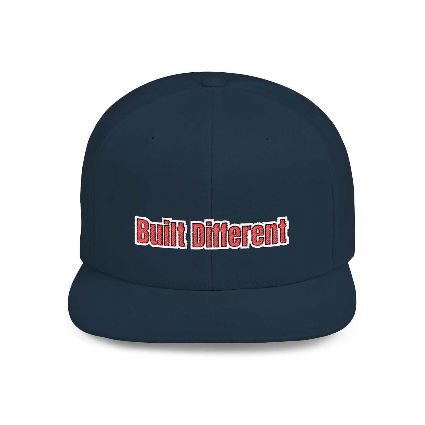 Text Built Different Flat Bill Snapback – Lightweight, Custom Fit, Premium Quality