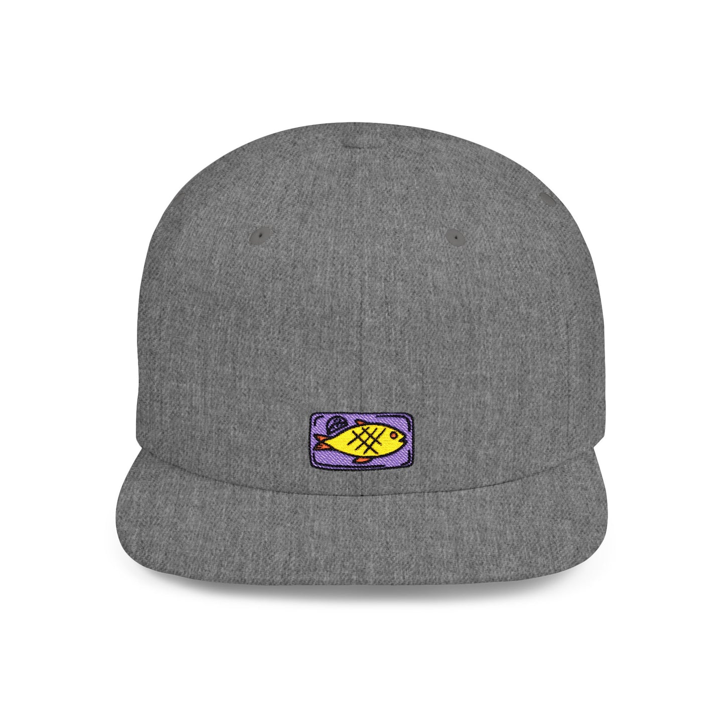 Icons Embroidered Fish Food Flat Bill Snapback – Lightweight, Custom Fit, Premium Quality