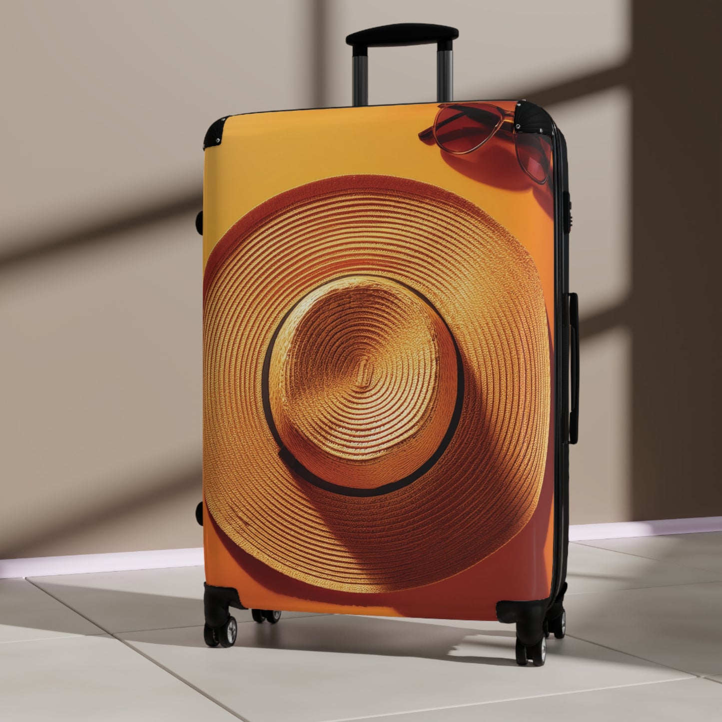 Nature Summer Essentials Straw Hat Carry-On Suitcase - Stylish Luggage for Travelers