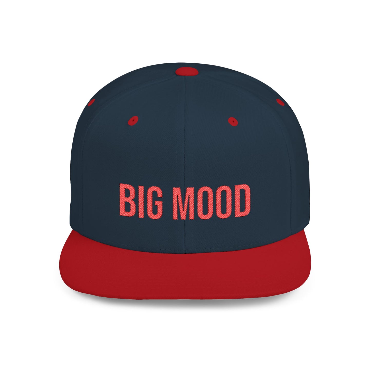 Text BIg Mood Flat Bill Snapback – Lightweight, Custom Fit, Premium Quality