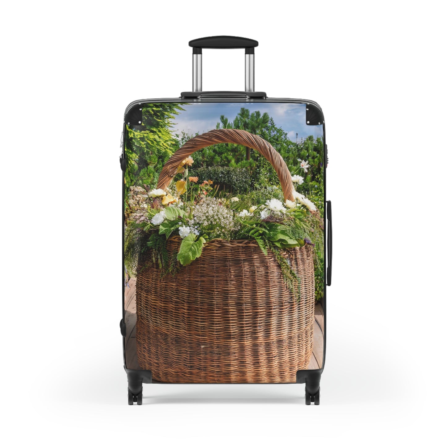 Nature Flowers Floral Wicker Basket Art Carry-On Suitcase - Stylish Luggage for Travelers