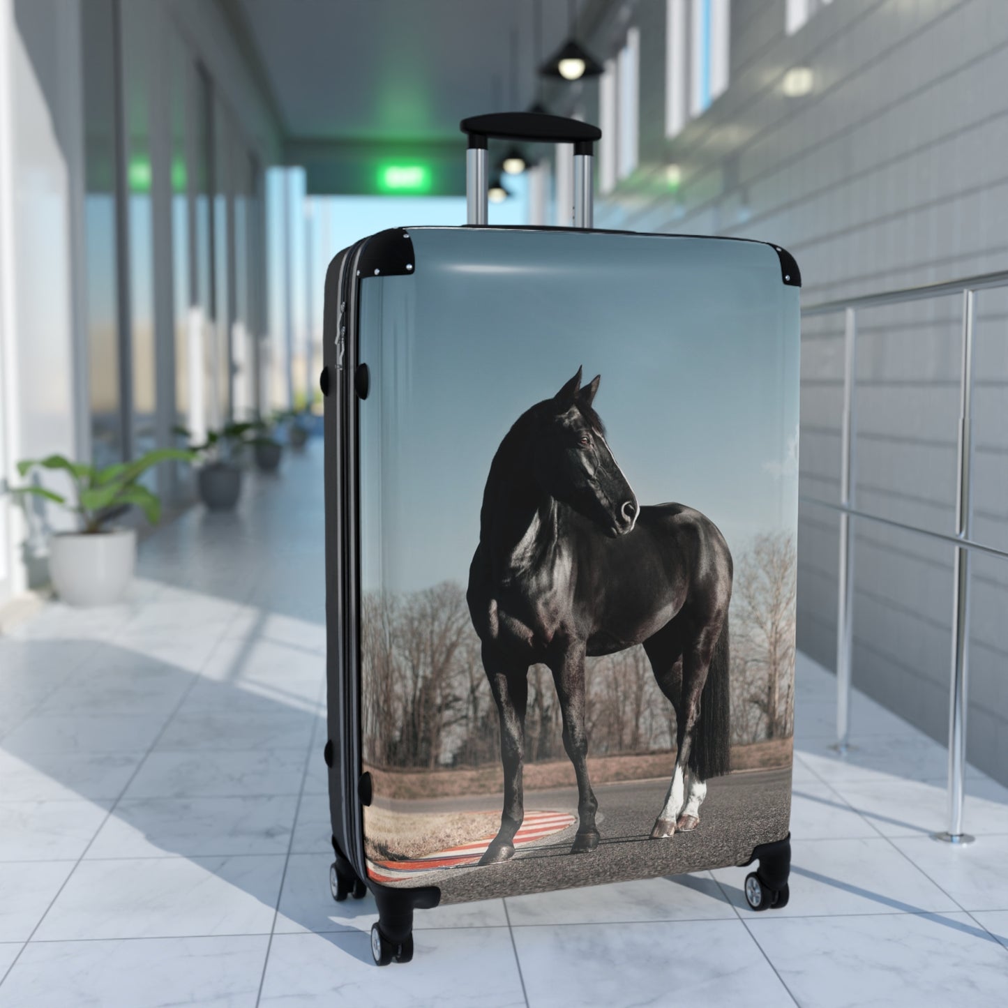 Animals Black Horse Carry-On Suitcase - Stylish Luggage for Travelers