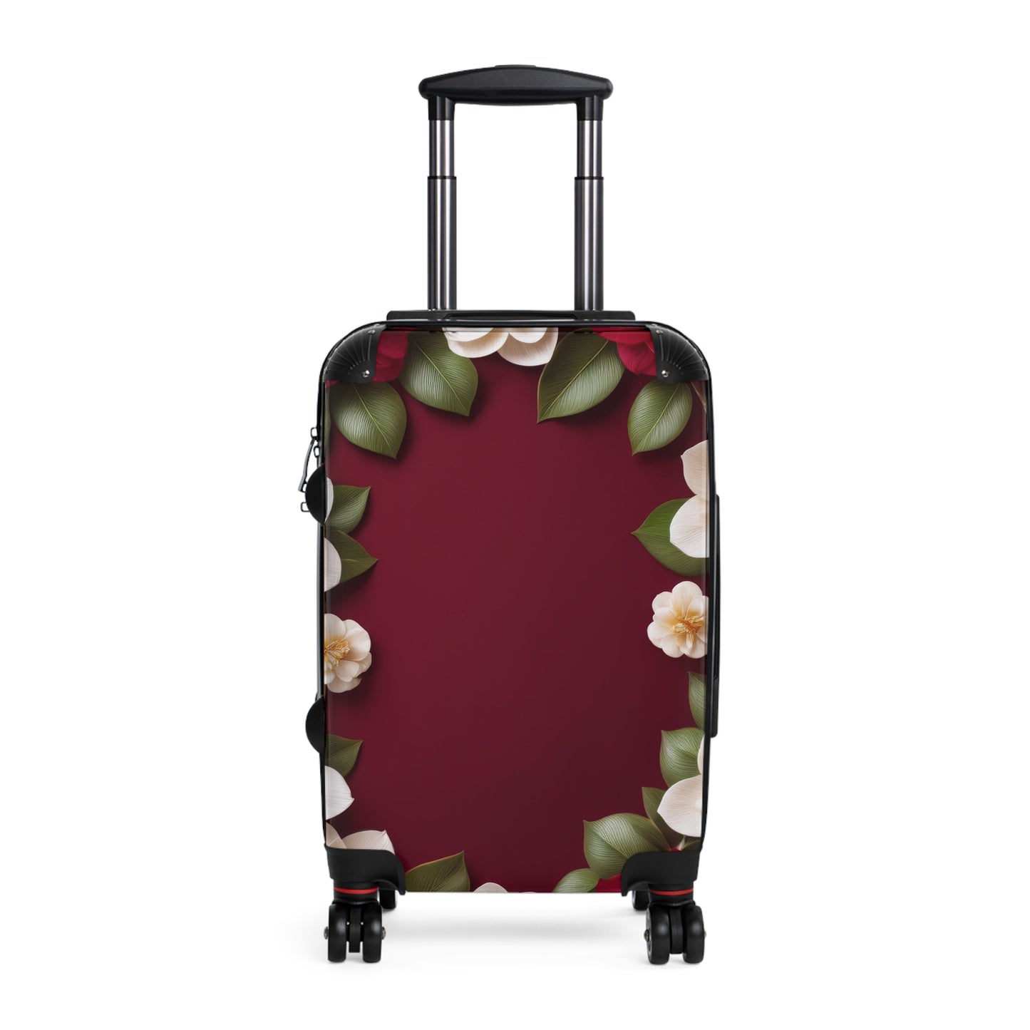 Nature Flowers Floral Red and White Art Carry-On Suitcase - Stylish Luggage for Travelers