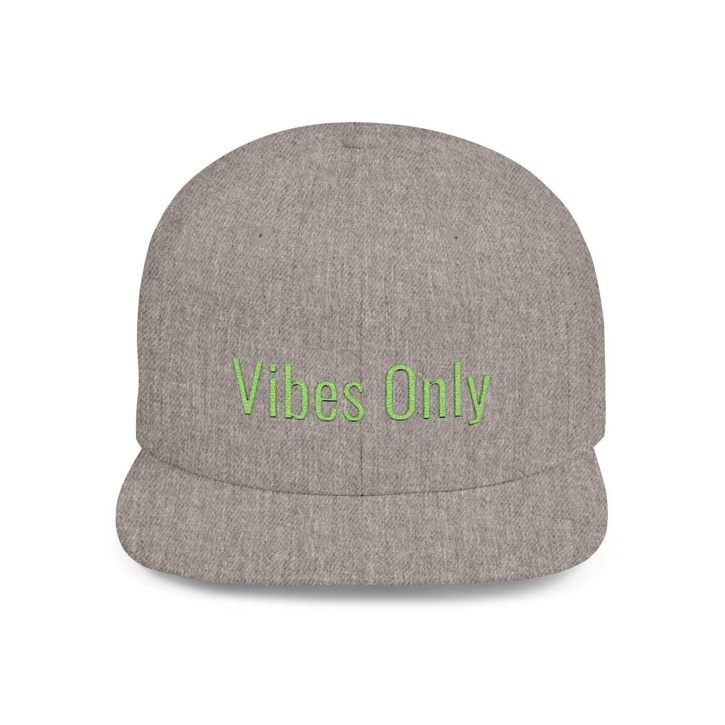 Text Vibes Only Flat Bill Snapback – Lightweight, Custom Fit, Premium Quality