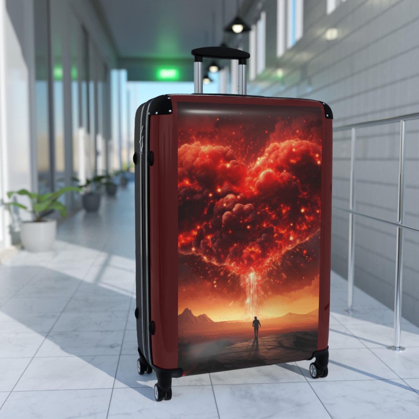 Love Heart Surrea Art Carry-On Suitcase - Stylish Luggage for Travelers