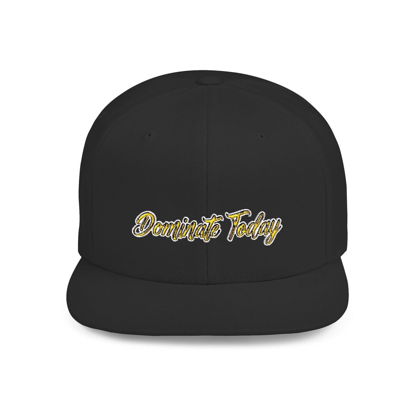 Text Dominate Today Flat Bill Snapback – Lightweight, Custom Fit, Premium Quality