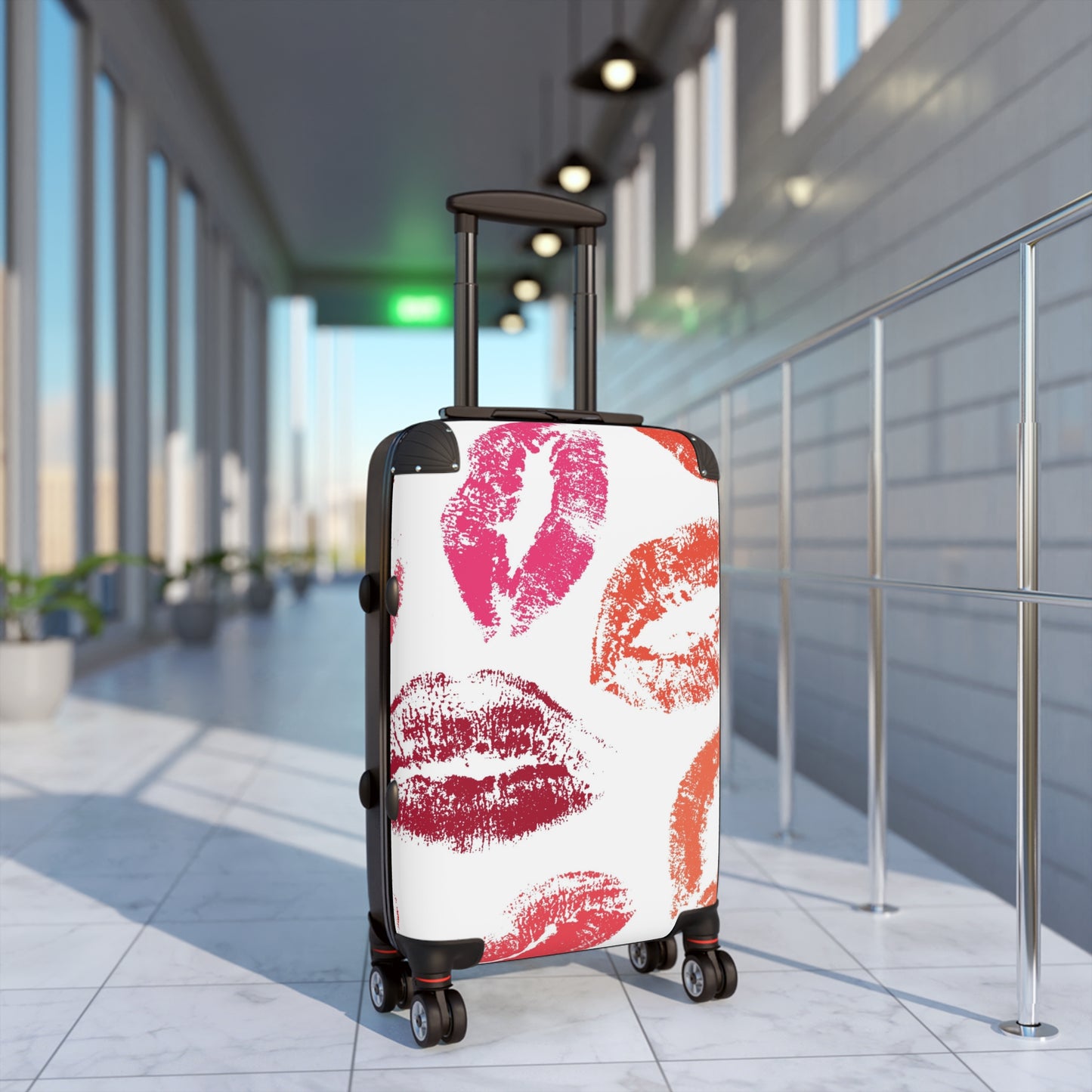 Abstract Kiss Pattern Art Carry-On Suitcase - Stylish Luggage for Travelers