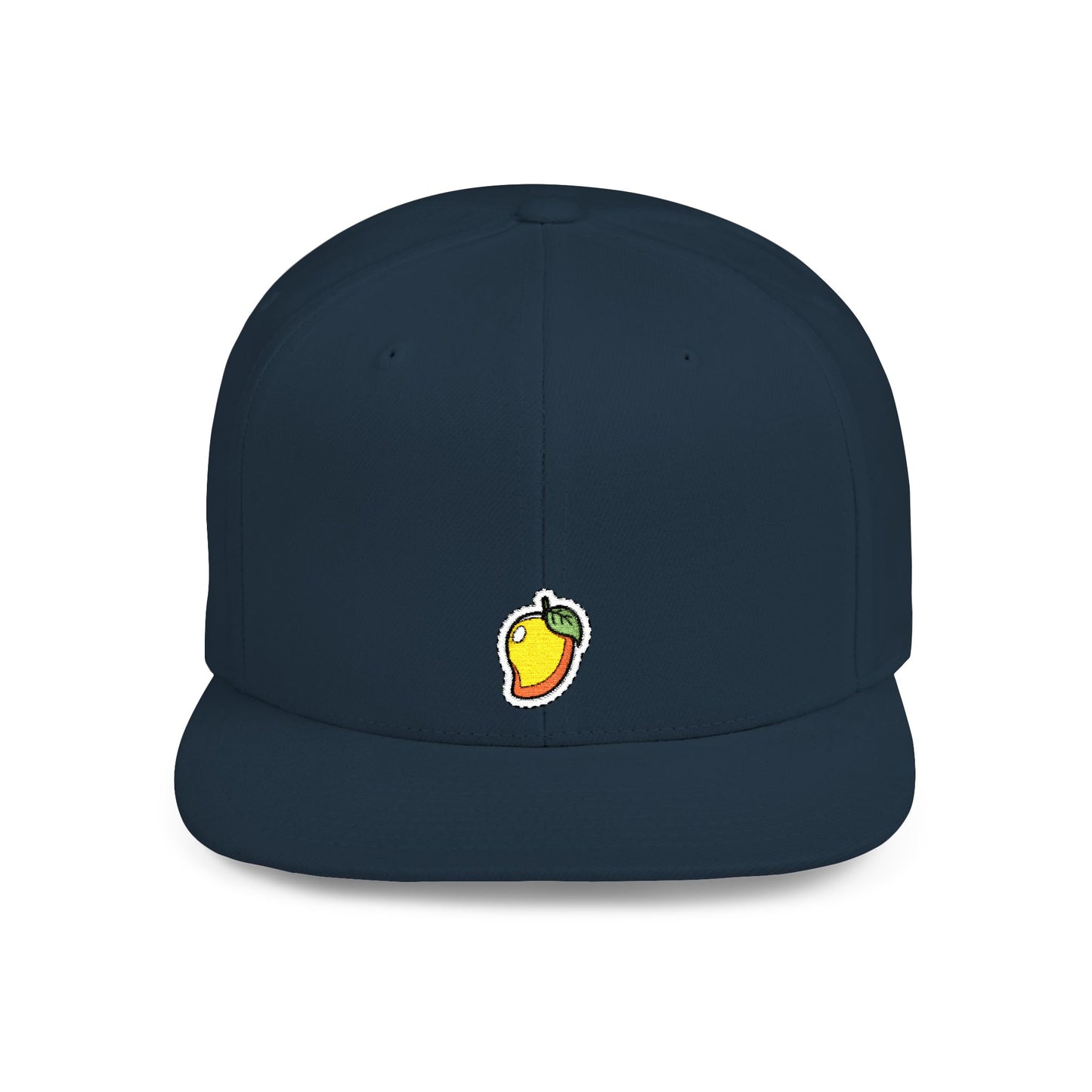 Icons Embroidered Mango Flat Bill Snapback – Lightweight, Custom Fit, Premium Quality