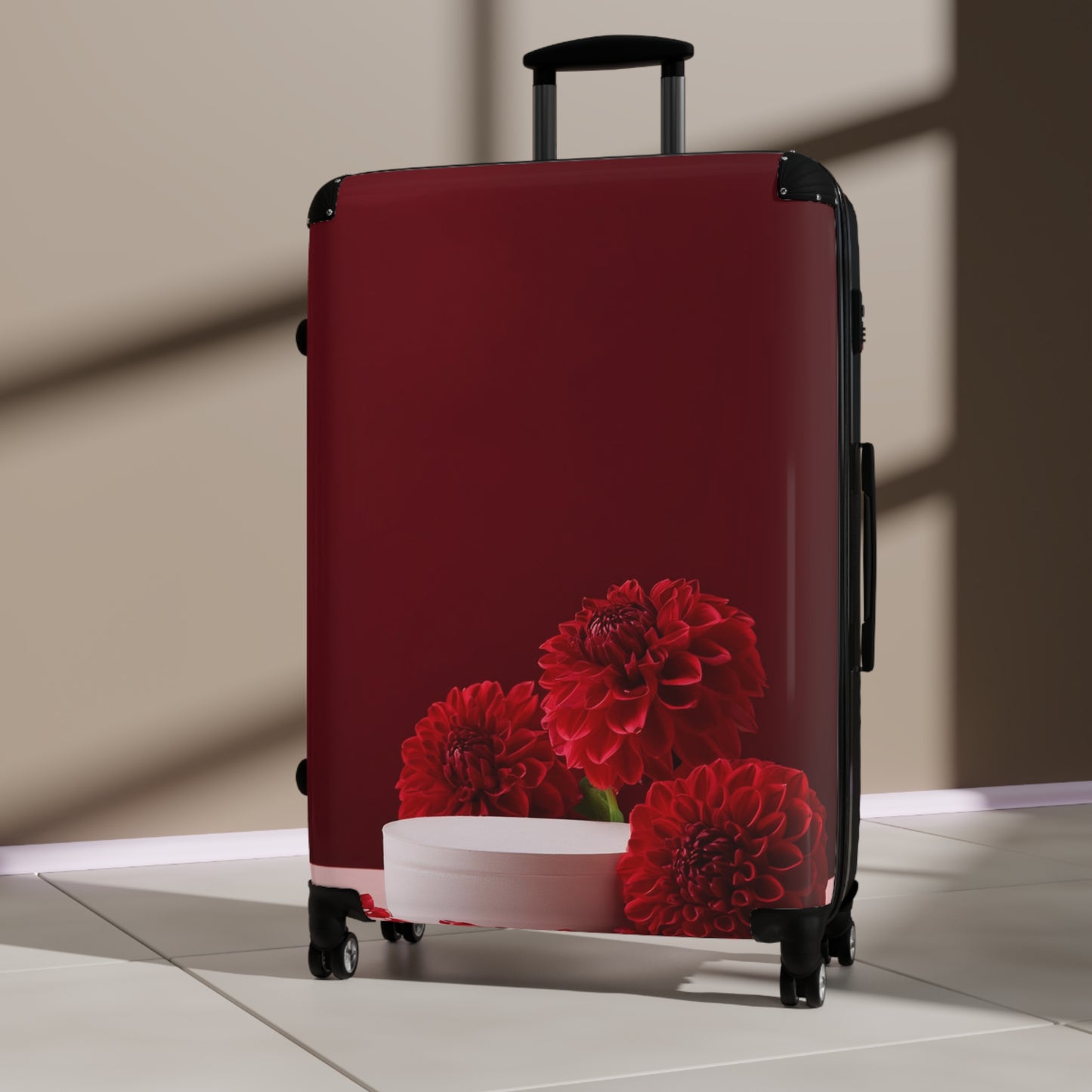 Nature Flowers Floral Red Art Carry-On Suitcase - Stylish Luggage for Travelers