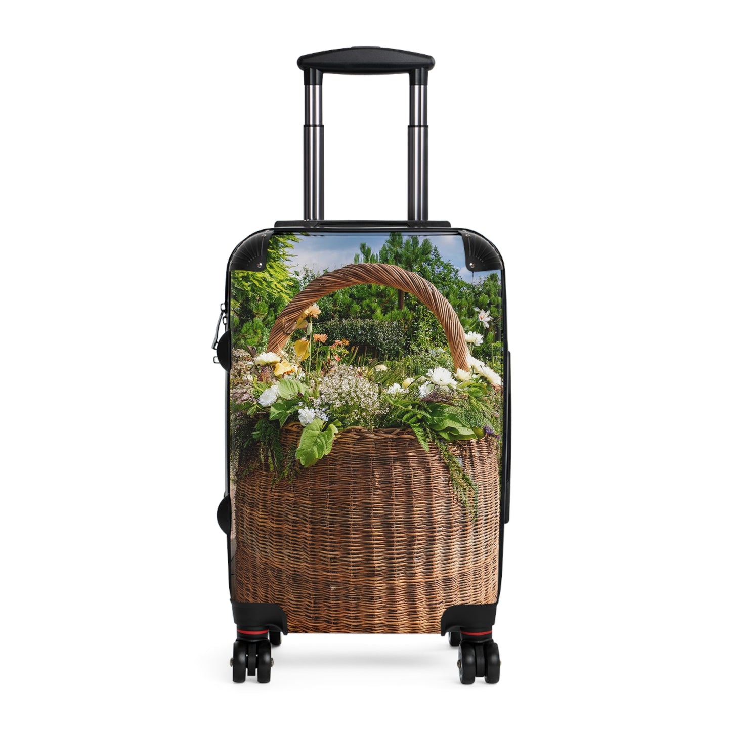 Nature Flowers Floral Wicker Basket Art Carry-On Suitcase - Stylish Luggage for Travelers