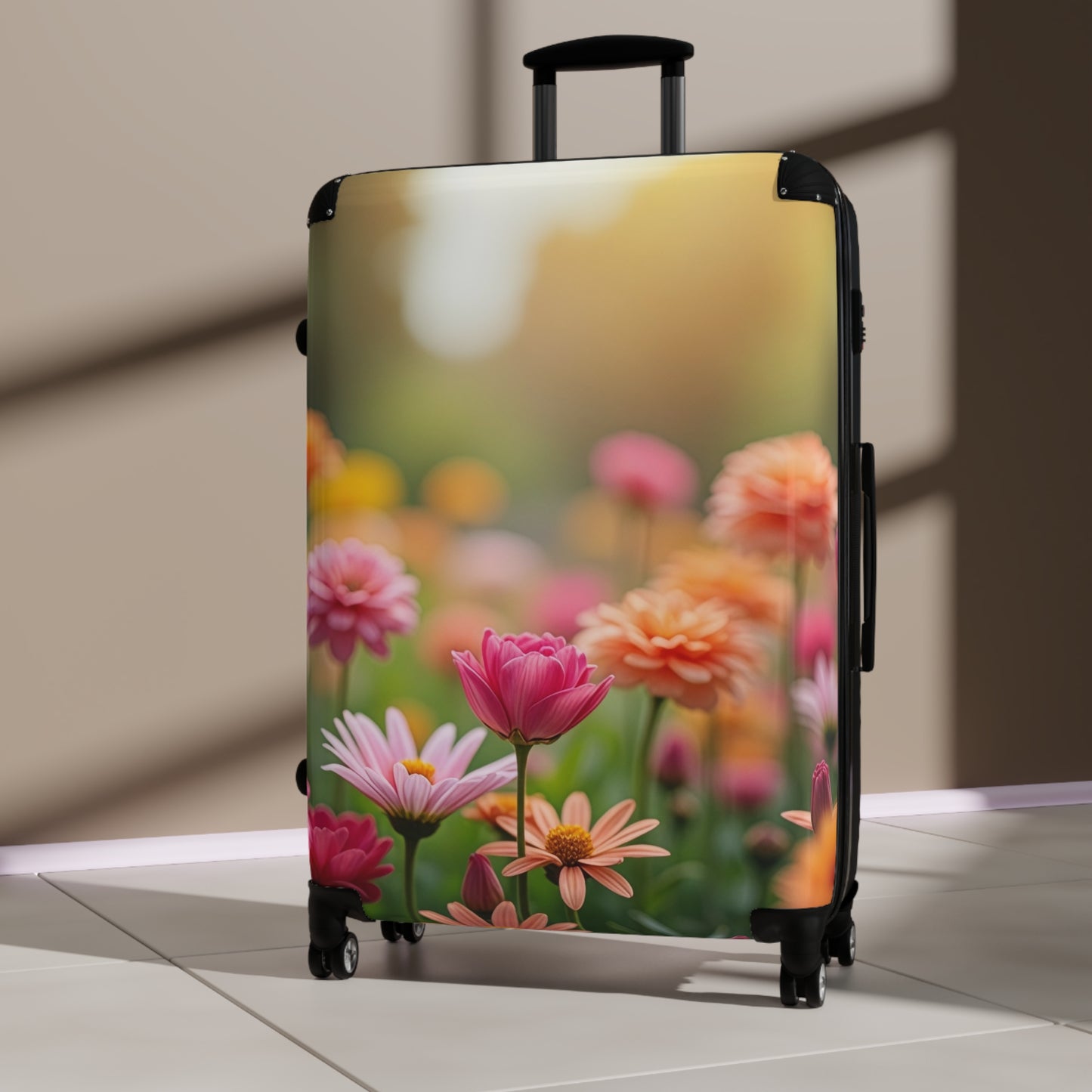 Nature Flowers Floral Field of Flowers Art Carry-On Suitcase - Stylish Luggage for Travelers