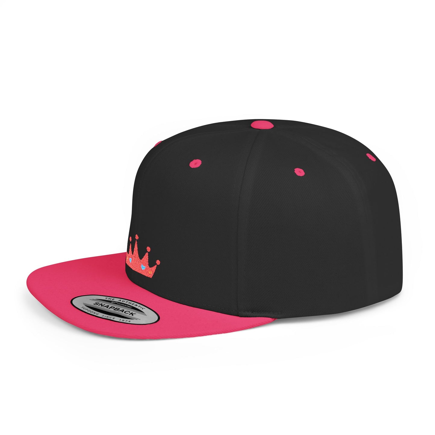 Icons Embroidered Crown Jewel Flat Bill Snapback – Lightweight, Custom Fit, Premium Quality