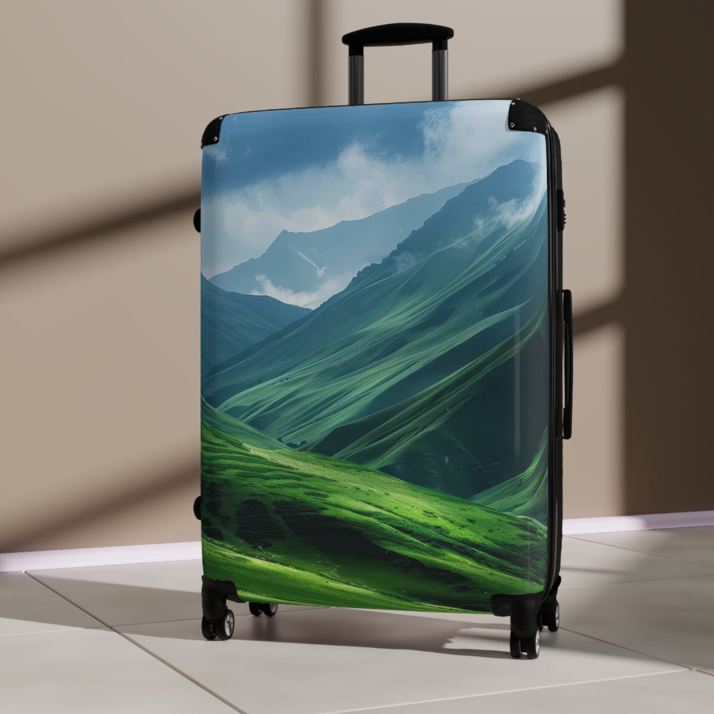 Nature Mountain Green Art Carry-On Suitcase - Stylish Luggage for Travelers