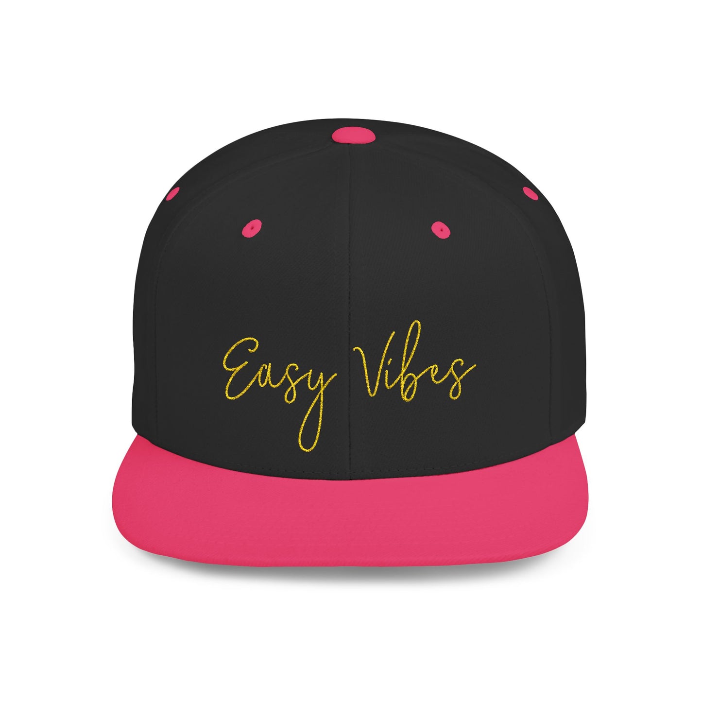 Text Easy Vibes Flat Bill Snapback – Lightweight, Custom Fit, Premium Quality