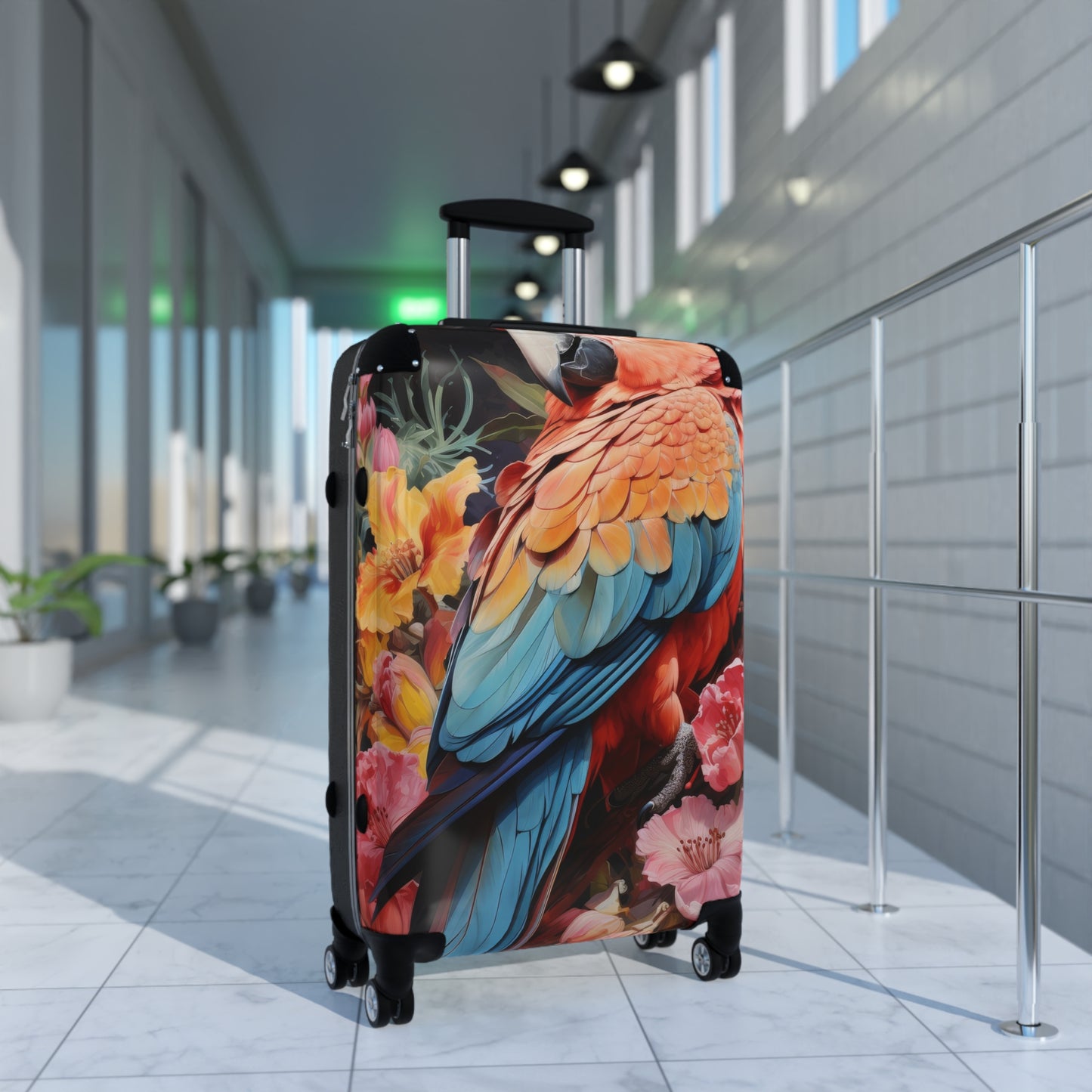 Nature Flowers Floral Colorful Parrot Art Carry-On Suitcase - Stylish Luggage for Travelers