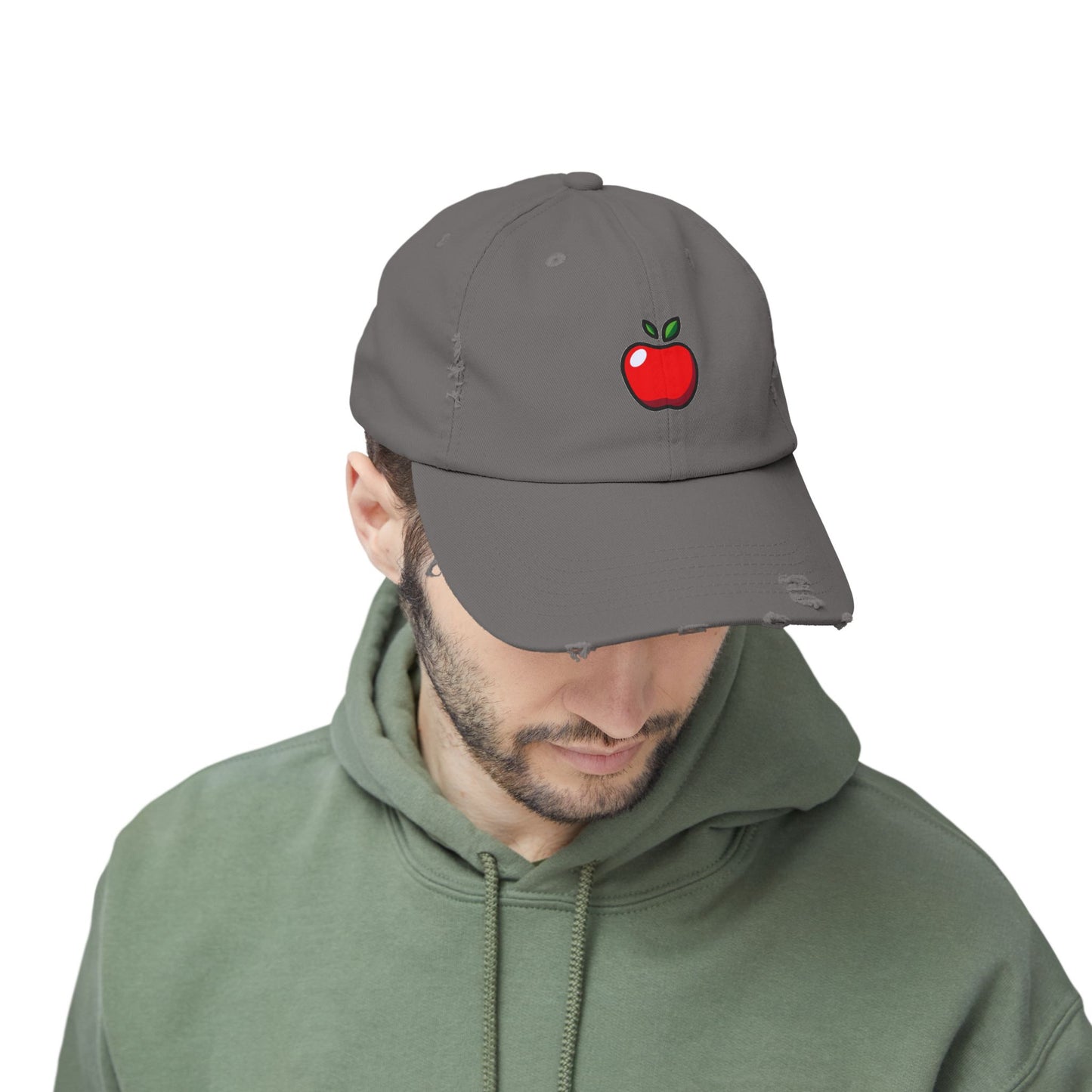 Apple Vintage Distressed Dad Hat Unisex Adjustable Cotton Twill Baseball Cap for Casual Everyday Wear