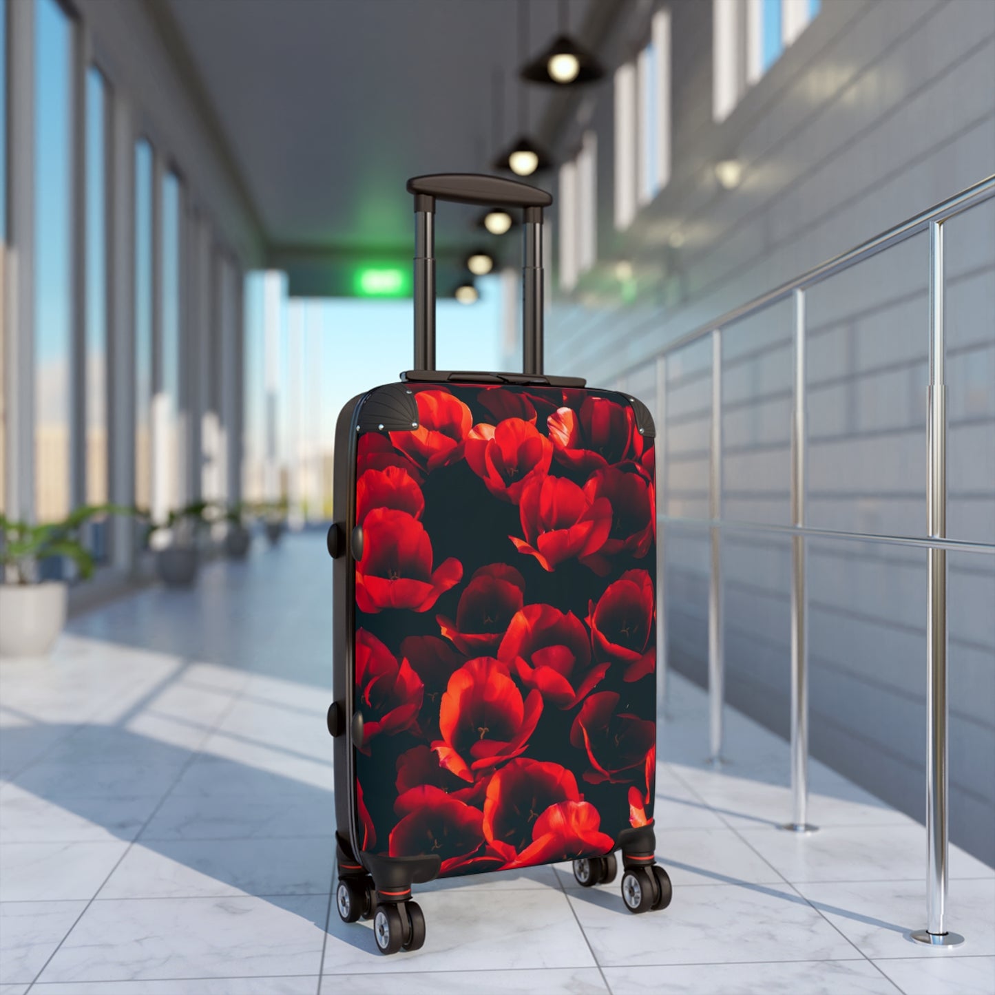 Nature Flowers Floral Red Tulips Art Carry-On Suitcase - Stylish Luggage for Travelers