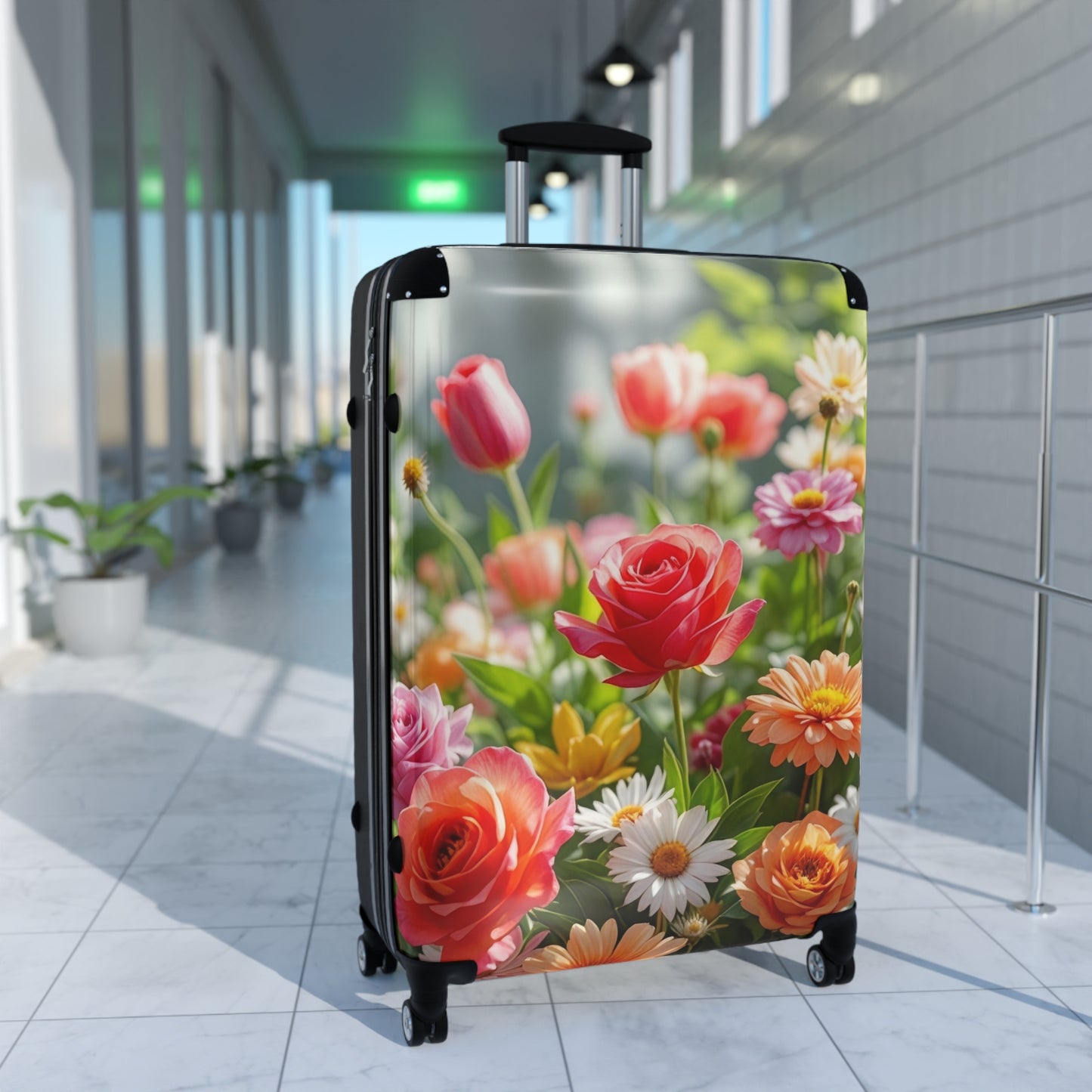 Nature Flowers Floral Garden Scene Art Carry-On Suitcase - Stylish Luggage for Travelers
