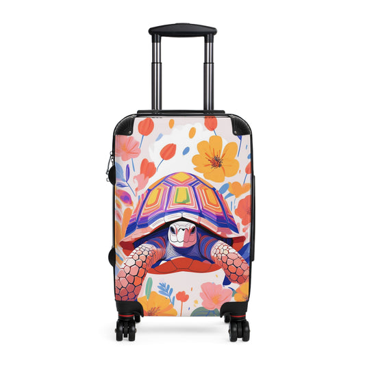 Nature Flowers Floral Colorful Turtle Art Carry-On Suitcase - Stylish Luggage for Travelers